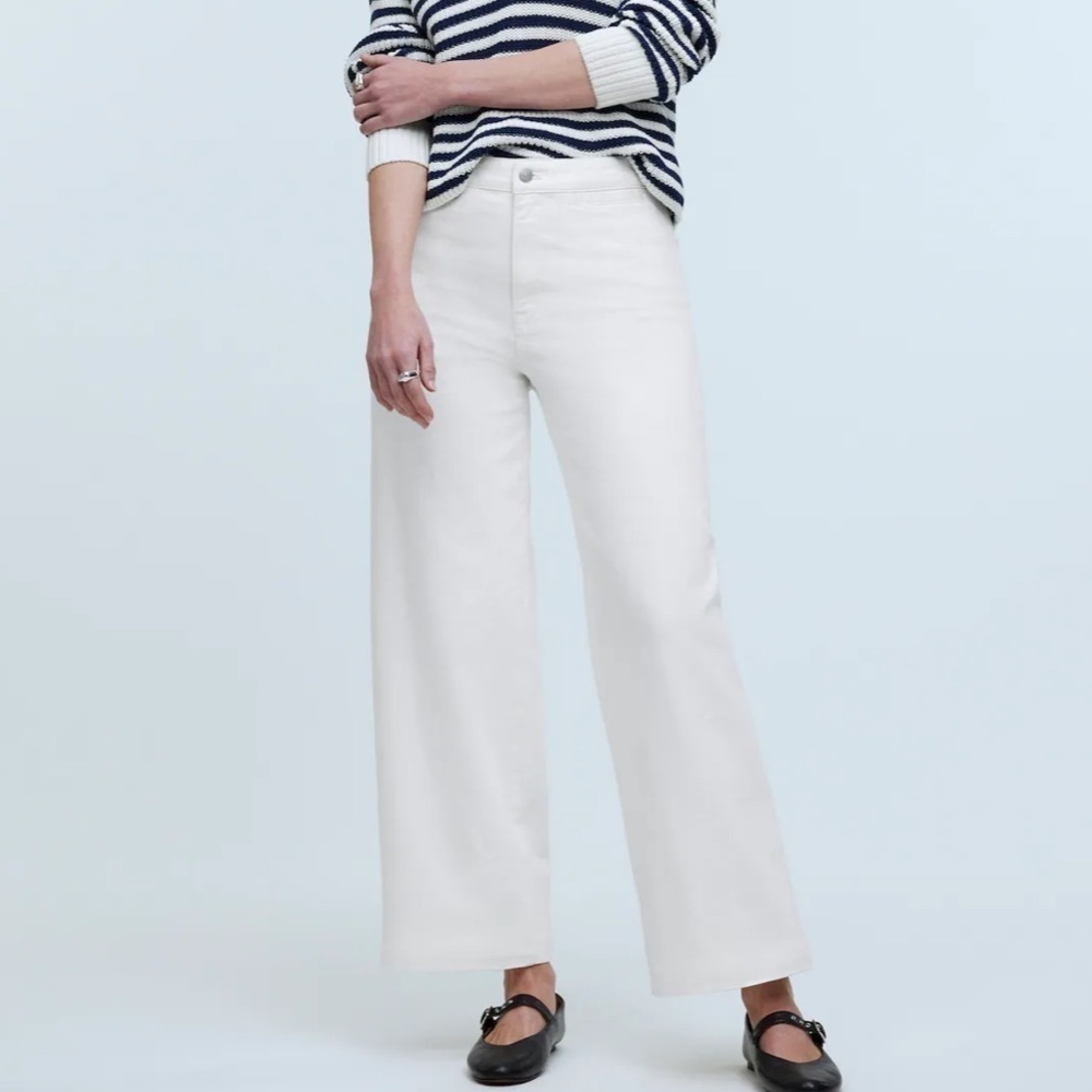 Madewell The Curvy Emmett Wide-Leg Jean in Tile White: Welt Pocket Edition